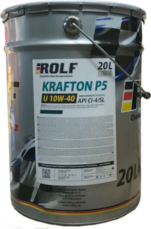 Рольф крафтон p5 10w 40. Rolf krafton p5 u 10w-40 208л. Rolf krafton p5 u 10/40 api ci-4/sl. Rolf krafton p5 u 10/40 api ci-4/sl. Масло моторное рольф 10w 40 дизель.